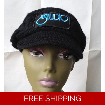 Black Woman Winter Cap W & B Front Logo